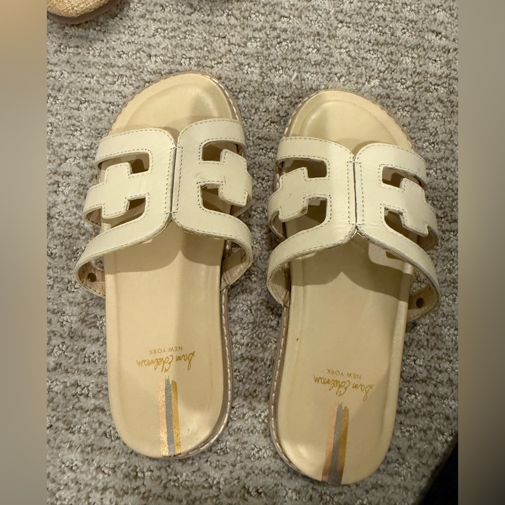 Sam Edelman off white classic sandal for little girls blue